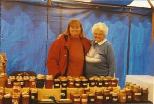 Tonda (on left) and Gail with their canning display.