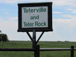 The sign for the long-gone town of Teterville, Kansas. Photo by C.J. Garriott.
