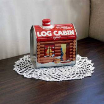 Photo of Log Cabin Syrup tin from Nutmeg Cottage on Etsy